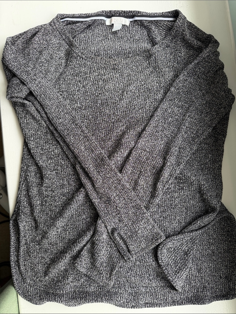 Zella Gray Marled Lightweight Knit Sweater Top